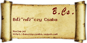 Bánóczy Csaba névjegykártya