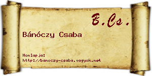 Bánóczy Csaba névjegykártya