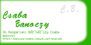 csaba banoczy business card